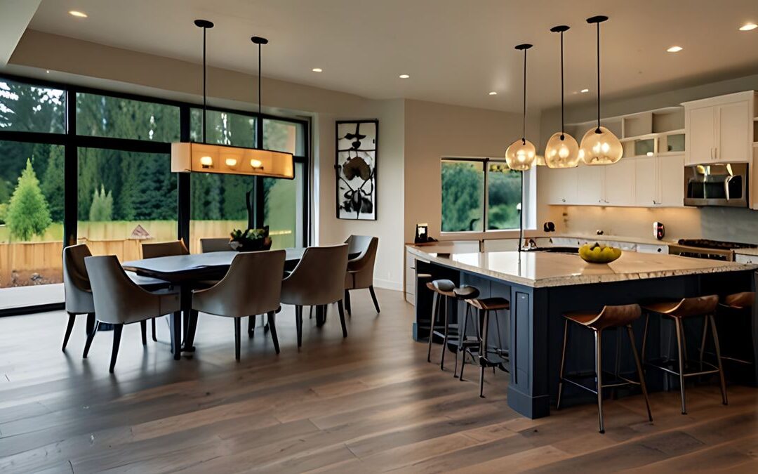Open kitchen and dining area with a large island, the kind of project where comparing remodel estimates matters